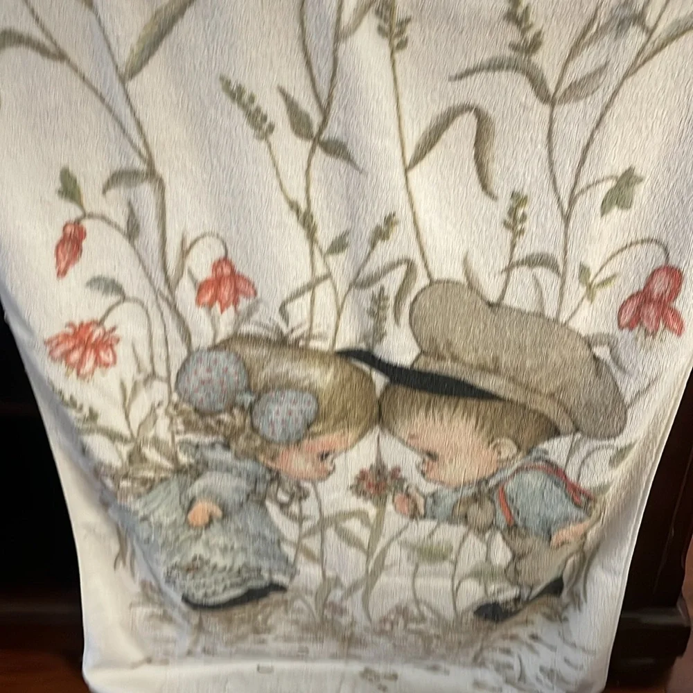 vintage kel tex bath towel 100% cotton blue holly hobbie flowers